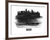 Miami Skyline Brush Stroke - Black II-NaxArt-Framed Art Print