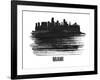 Miami Skyline Brush Stroke - Black II-NaxArt-Framed Art Print