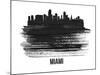 Miami Skyline Brush Stroke - Black II-NaxArt-Mounted Art Print