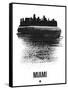 Miami Skyline Brush Stroke - Black-NaxArt-Framed Stretched Canvas