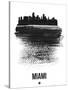 Miami Skyline Brush Stroke - Black-NaxArt-Stretched Canvas