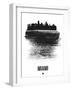 Miami Skyline Brush Stroke - Black-NaxArt-Framed Art Print