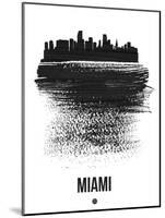 Miami Skyline Brush Stroke - Black-NaxArt-Mounted Art Print