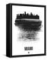 Miami Skyline Brush Stroke - Black-NaxArt-Framed Stretched Canvas