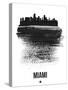 Miami Skyline Brush Stroke - Black-NaxArt-Stretched Canvas