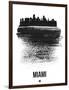 Miami Skyline Brush Stroke - Black-NaxArt-Framed Art Print