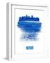 Miami Skyline Brush Stroke - Blue-NaxArt-Framed Art Print