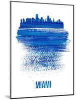 Miami Skyline Brush Stroke - Blue-NaxArt-Mounted Art Print