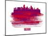 Miami Skyline Brush Stroke - Red-NaxArt-Mounted Art Print