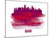 Miami Skyline Brush Stroke - Red-NaxArt-Mounted Art Print