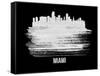 Miami Skyline Brush Stroke - White-NaxArt-Framed Stretched Canvas