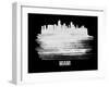 Miami Skyline Brush Stroke - White-NaxArt-Framed Art Print