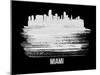 Miami Skyline Brush Stroke - White-NaxArt-Mounted Art Print