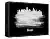 Miami Skyline Brush Stroke - White-NaxArt-Framed Stretched Canvas