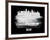 Miami Skyline Brush Stroke - White-NaxArt-Framed Art Print