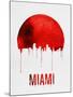 Miami Skyline Red-null-Mounted Art Print