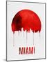 Miami Skyline Red-null-Mounted Art Print