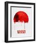 Miami Skyline Red-null-Framed Art Print