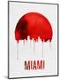 Miami Skyline Red-null-Mounted Art Print