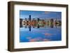 Miami Skyline Seen from Key Biscayne at Dusk with Beautiful Reflections-badboo-Framed Photographic Print