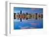 Miami Skyline Seen from Key Biscayne at Dusk with Beautiful Reflections-badboo-Framed Photographic Print