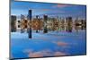 Miami Skyline Seen from Key Biscayne at Dusk with Beautiful Reflections-badboo-Mounted Photographic Print