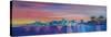 Miami Skyline Silhouette at Sunset, Florida, USA-Markus Bleichner-Stretched Canvas