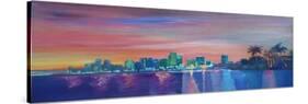 Miami Skyline Silhouette at Sunset, Florida, USA-Markus Bleichner-Stretched Canvas