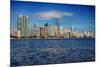 Miami Skyline with Puffy Clouds-Terry Eggers-Mounted Premium Photographic Print