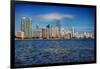 Miami Skyline with Puffy Clouds-Terry Eggers-Framed Photographic Print