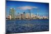 Miami Skyline with Puffy Clouds-Terry Eggers-Mounted Photographic Print