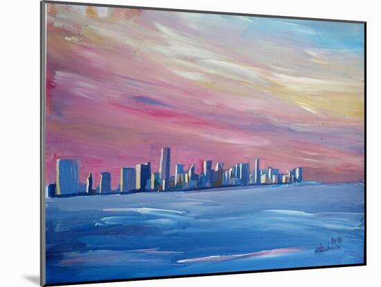 Miami Skyline with Vanilla Sky-Markus Bleichner-Mounted Art Print