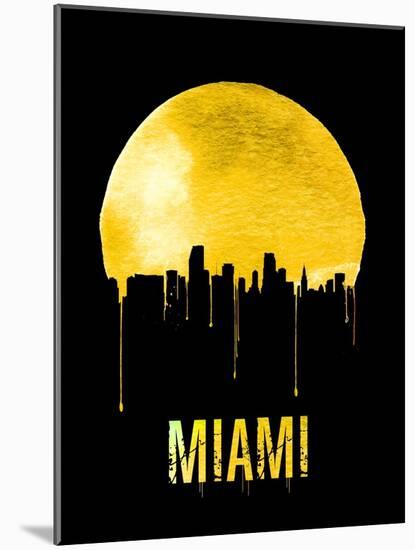 Miami Skyline Yellow-null-Mounted Art Print