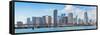 Miami Skyscrapers with Bridge over Sea in the Day.-Songquan Deng-Framed Stretched Canvas