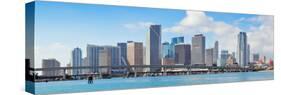 Miami Skyscrapers with Bridge over Sea in the Day.-Songquan Deng-Stretched Canvas