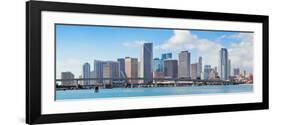 Miami Skyscrapers with Bridge over Sea in the Day.-Songquan Deng-Framed Photographic Print