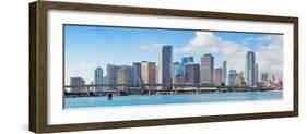 Miami Skyscrapers with Bridge over Sea in the Day.-Songquan Deng-Framed Photographic Print