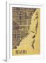Miami Street Map-Tom Frazier-Framed Giclee Print
