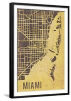 Miami Street Map-Tom Frazier-Framed Giclee Print