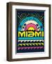 Miami Surf Typography, T-Shirt Graphics, Vectors-braingraph-Framed Art Print