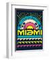 Miami Surf Typography, T-Shirt Graphics, Vectors-braingraph-Framed Art Print