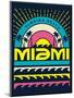 Miami Surf Typography, T-Shirt Graphics, Vectors-braingraph-Mounted Art Print