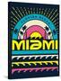 Miami Surf Typography, T-Shirt Graphics, Vectors-braingraph-Stretched Canvas