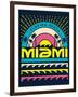 Miami Surf Typography, T-Shirt Graphics, Vectors-braingraph-Framed Art Print