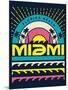 Miami Surf Typography, T-Shirt Graphics, Vectors-braingraph-Mounted Art Print