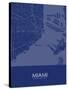 Miami, United States of America Blue Map-null-Stretched Canvas