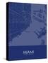 Miami, United States of America Blue Map-null-Stretched Canvas