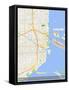 Miami, United States of America Map-null-Framed Stretched Canvas