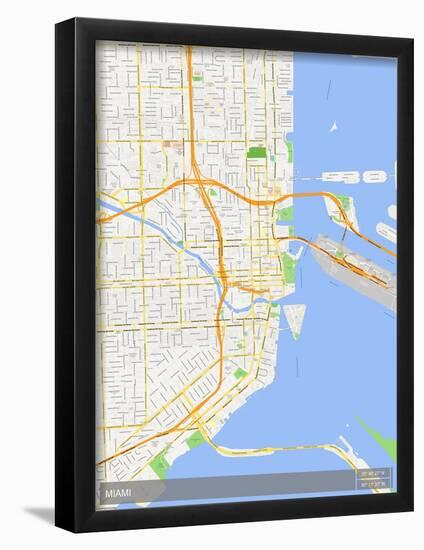 Miami, United States of America Map-null-Framed Poster
