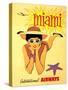 Miami Vintage Tropical Travel Poster-null-Stretched Canvas